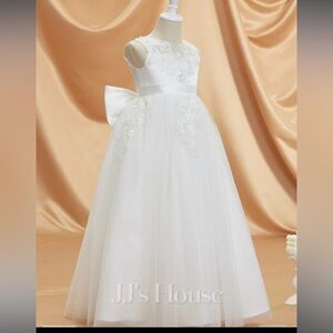 JJ’s House flower girl white dress
